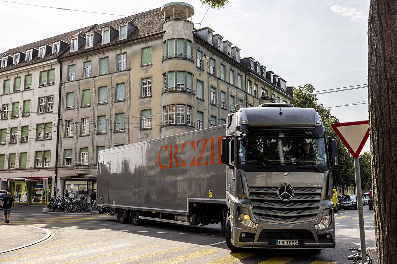 A Crozier truck on the move in Basel, Switzerland