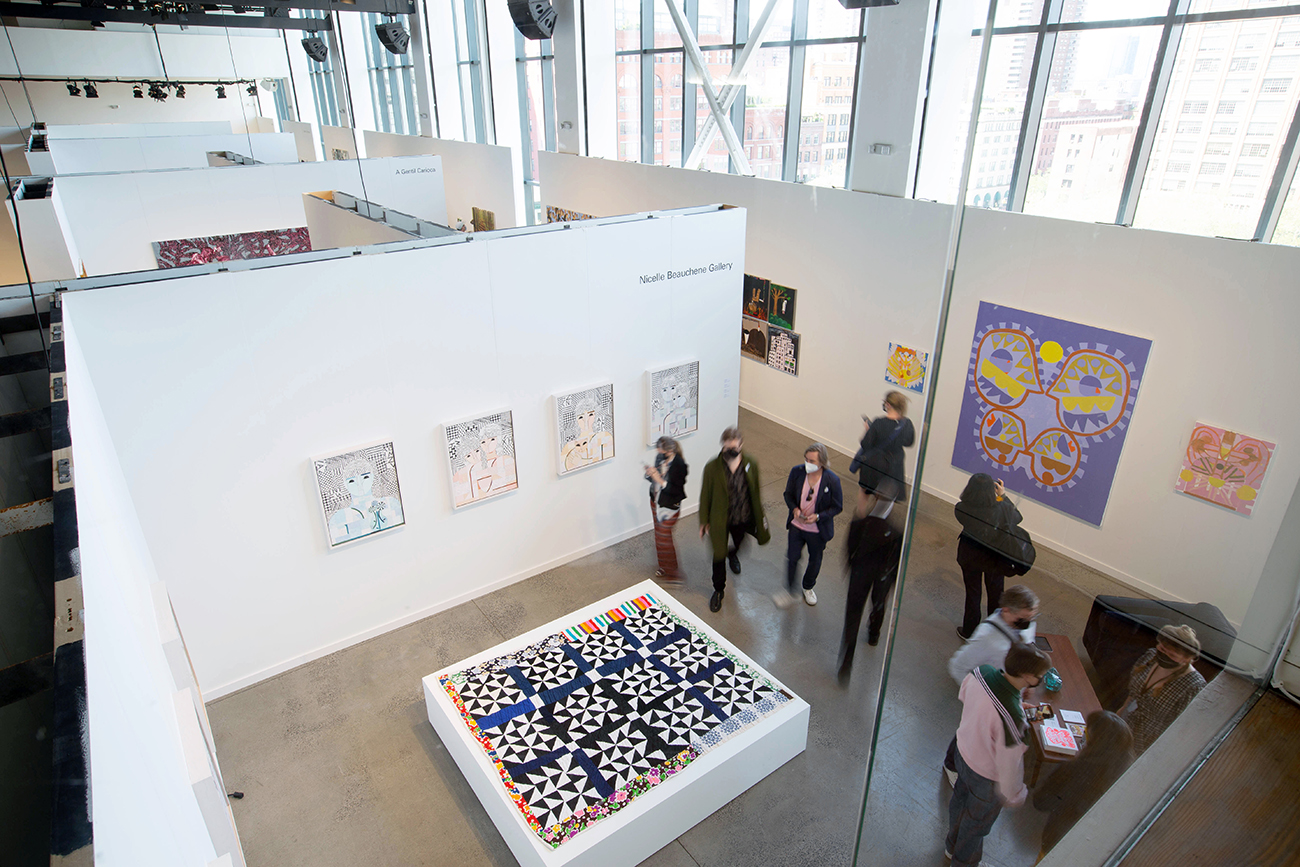 An overhead look at the Nicelle Beauchene Gallery