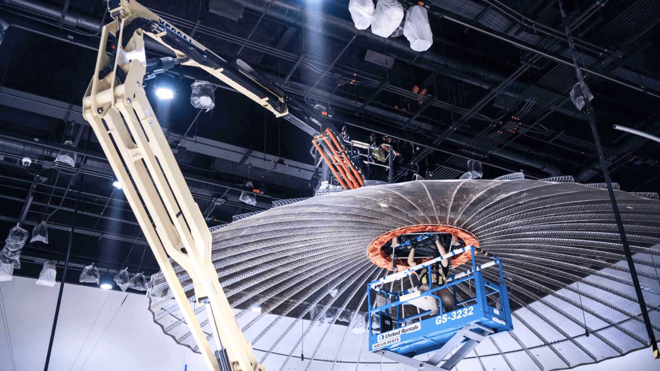 This model gigantic Parabolic Antenna and Reflector Hub satellite is now part of the "One World Connected" exhibit. Photo courtesy of Jim Preston / The Washingtonian